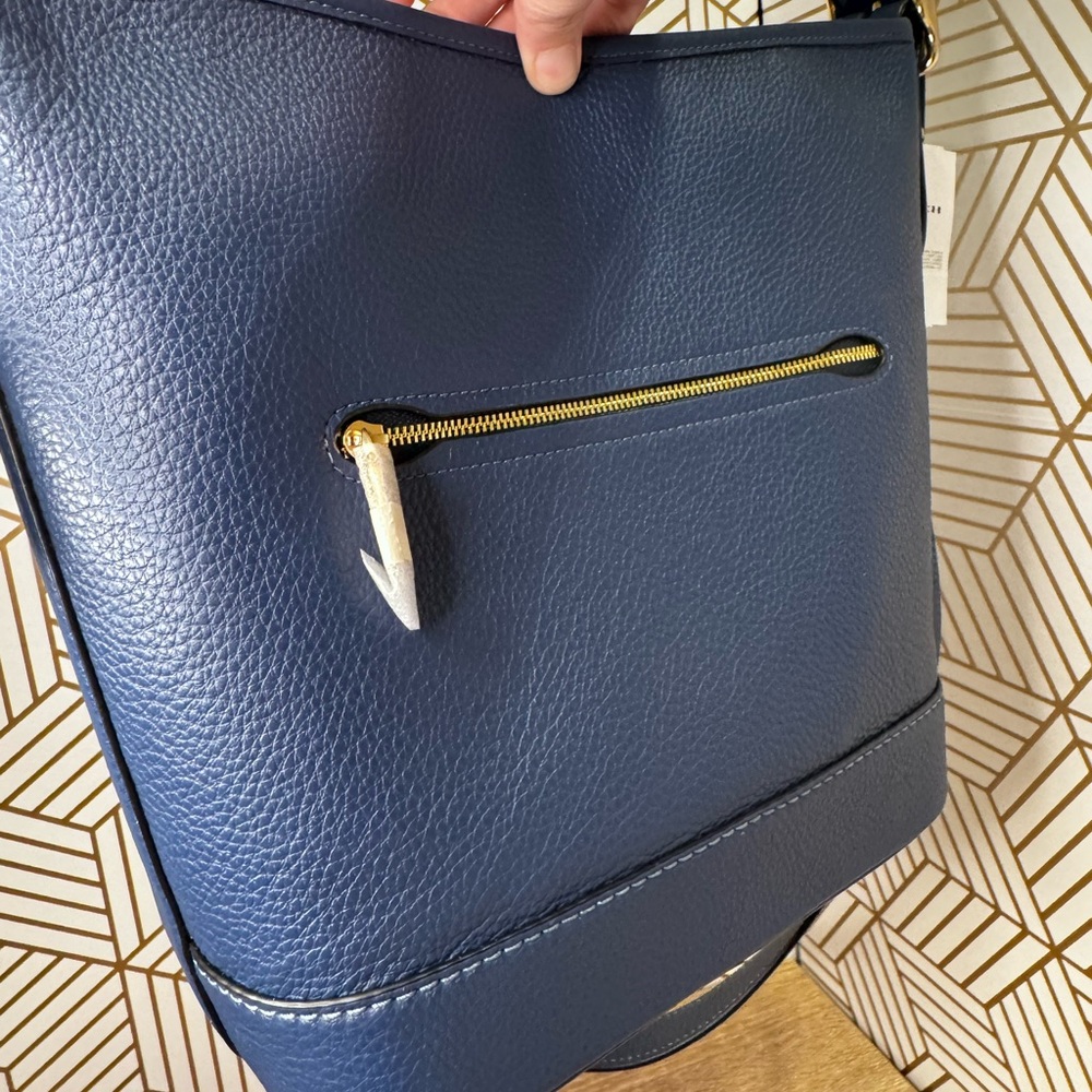 NWT Coach Jude Duffle Bag in Gold/Deep Blue - Picture 13 of 14
